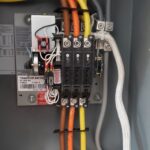 A close-up of an electrical system