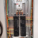 An open electrical panel