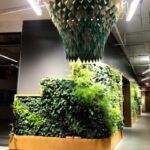 An office with indoor landscaping