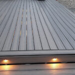 A deck with accent lighting