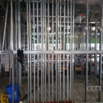 A power system cage being set up